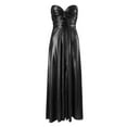 thumbnail image 5 of WTXUE Summer Dresses for Women 2024, Women's Bronzing Chest Off Shoulder Chic Maxi Dress Elegant Pleated, Corset Dress, Wrap Dress, Petite Dresses for Women, Black Midi Dress, Black S, 5 of 7