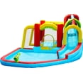 thumbnail image 4 of 7 in 1 Inflatable Slide Water Park Bouncing House, Outdoor Soccer Garden Bouncer with Splash Pool & Climbing Wall & Basketball & Football, Maximum Weight Capacity is 400lbs, 4 of 6