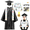 Black, variant on Kindergarten Graduation Cap and Gown 2026 Kids Preschool Graduation Shiny Cap Gown Set with Tassel Stole Certificate