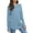 Blue, variant on Women's Casual Long Sleeve Tops Crew Neck Round Hem Loose T Shirts Tunic Tops With Thumb Holes Women's Loose T-Shirt
