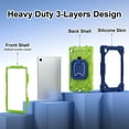 thumbnail image 3 of Allytechgroup Galaxy Tab A7 Lite 8.7" Case 2021 (SM-T220/T225/T227), Hybrid Rugged Shockproof Kickstand S Pen Holder Shoulder Strap Bumper Anti-Scratch Tablet Case for Galaxy Tab A7 Lite, Blue+Olive, 3 of 9