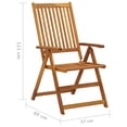 thumbnail image 2 of vidaXL Outdoor Recliner Chairs Patio Chair with Cushions Solid Wood Acacia, 2 of 9