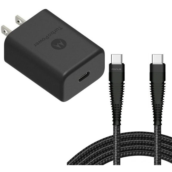 27W Fast Home Charger TurboPower PD for Motorola Razr (2023)/(2024)/Plus (2023)/(2024) - 6ft TYPE-C Cable USB-C Power Adapter Travel Wall
