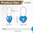 thumbnail image 3 of Uxcell 2-Pack Candado de Combinación, Aleación de Zinc 3 Dígitos Contraseña Candado en Forma de Corazón para Equipaje Candado Sin Llave para Exterior [Azul], 3 of 7