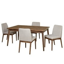 TMS Element 5-Piece Indoor Dining Set, Includes Table and Chairs, Walnut/Gray