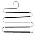 thumbnail image 1 of Perchas Ahorro de Espacio Antideslizantes Paquete de 5 Perchas de Ropa en Forma de S Organizador de Almacenamiento de Armario de Acero Inoxidable para Pantalones Jeans Negro, 1 of 5