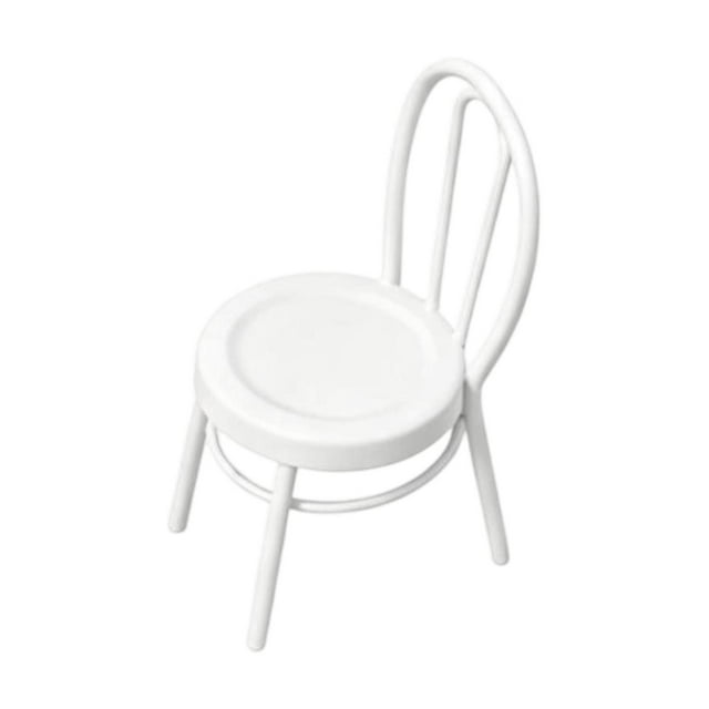 Xuanheng Dollhouse Miniature Chair Doll House Decor Simulation Photo Props Sturdy for Miniature Base Fairy Garden Model Train Dioramas white