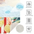 thumbnail image 3 of Yayeee Bath Rugs for Bathroom Floor Set of 2 Non Slip Fluffy Soft Absorbent Mat, White Striped Lemon, 3 of 7