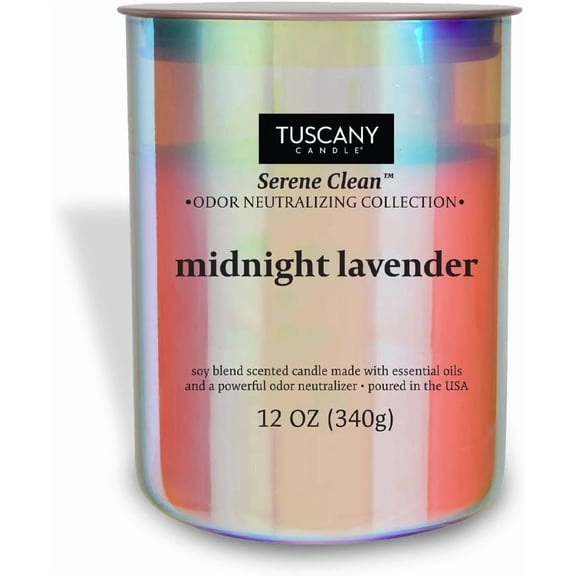 Tuscany Candle Air Purifying Candle Midnight Lavender Lavender Cedar Amber 12 oz