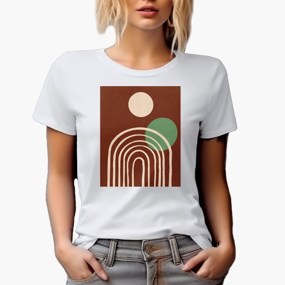 Aesthetic Minimalism Boho Art Merch Gift, White T-Shirt, Small