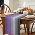 thumbnail image 3 of Purple Grey Cotton Linen Table Runner, Washable Table Runners for Kitchen, Dining Room, Holiday, Home Party Table Decor, 13x72 Inches, 3 of 9