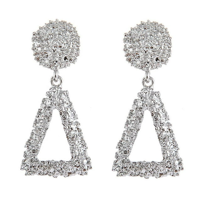 Pendientes colgantes geométricos jinwen Punk de moda Plata