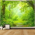 thumbnail image 6 of Lush Green Forest Wall Tapestry, Spring Wood Tapestries for Room Decor, Vibrant Nature Tapestry 80"x60", 6 of 7
