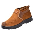 thumbnail image 2 of EKVAHL Men's Orthopedic Winter Boots, Slip‑On Faux Suede Insulated Snow Boots, Anti Slip Outdoor Cold Weather Daily Walking Boots Brown, 2 of 6