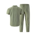 thumbnail image 6 of Bpyeka Men's Linen-Look Cargo Matching Set, Button Down Collar Short Sleeve Shirt With Flap Pockets & Drawstring Waist Pants, Workwear Two-Piece Outfit, S-3XL, 6 of 6