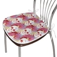 thumbnail image 3 of Coral Dining Chair Pad, Double Exposured Graphic Mexican Skull Bones and Exotic Creepy Dead with Plants, Water Resistant Pillow with Straps for Kitchen Seats, 2 Pieces Set, Multicolor, by Ambesonne, 3 of 5