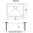 thumbnail image 3 of Ruvati 23-inch Undermount 16 Gauge Zero Radius Kitchen Sink Single Bowl, 3 of 14