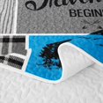 thumbnail image 5 of Manfei Camping Camper Quilt King 3 Pieces,Plaid Patchwork King Coverlet Set,Bright Blue Gray,1 Bedspread and 2 Pillowcases, 5 of 7