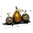 thumbnail image 3 of DecMode 10"W, 11"H Metal Traditional Decorative Fruit Sculpture, Silver, 1-Piece, 3 of 10