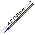 thumbnail image 3 of Jaymo Replacement for Waterman 540951/540961 - Measures 4.3 in / 109 mm Long - Rollerball Pen Refill - 6 Black + 6 Blue, 3 of 7