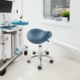 thumbnail image 7 of Saloniture Professional Ergonomic Saddle Stool, Blue - Adjustable Hydraulic Seat, Rolling Spa Salon, Massage, and Medical Office Chair with Swivel Wheels, 7 of 7