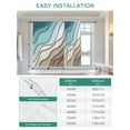thumbnail image 6 of Teal Blue Ombre Cream Tie Up Curtains for Windows 54 Inch Length Balloon Curtains Kitchen Adjustable Balloon Window Shade Modern Geometric Brown Aesthetic Tie Up Bathroom Curtain Window 42"x54", 6 of 6