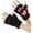 Black, variant on Women Girls Cat Paw Gloves, Faux Fur Cute Kitten Wolf Bear Claw Fingerless Winter Plush Gloves, Half Finger Cosplay Furry Cat Mittens
