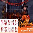 thumbnail image 3 of 10 Uds. Calcomanías faciales impermeables calcomanías de tatuajes de Halloween recuerdos de fiesta de cicatrices extraíbles, 3 of 8