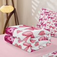 thumbnail image 5 of Manfei Watercolor Polka Bow Zipper Queen Comforter Set with Fitted Sheet and 2 Pillowcases,Heart Dot Zipper Bedding Set,Pink Reversible,4-Piece, 5 of 7