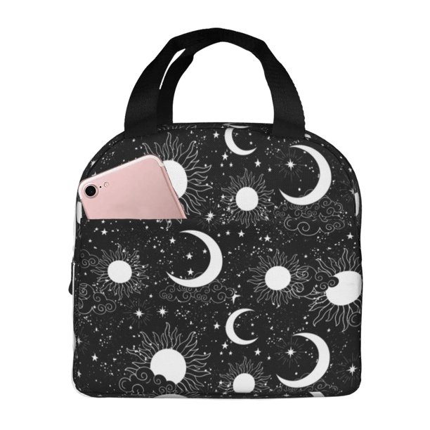 Balery Crescent and Stars Bolsa de Almuerzo Aislada – Caja de Almuerzo con Papel de Aluminio Grueso, Mantiene la Comida Fresca por 4 Horas