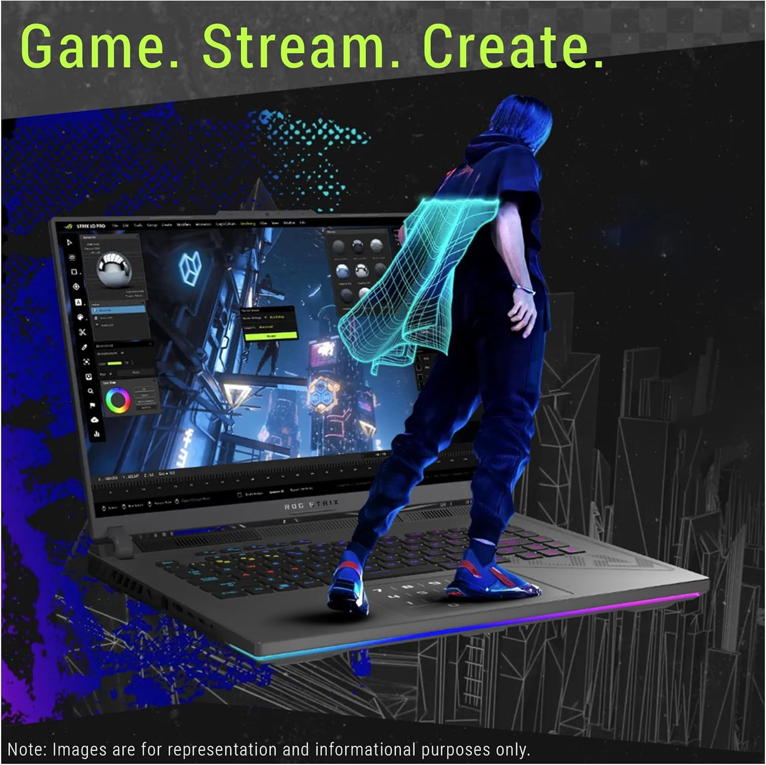 ASUS ROG Strix G16 Gaming Laptop, AMD Ryzen 9-9955HX, 32 GB DDR5 RAM, 1 TB PCIe SSD, 16" 2.5K (2560x1600) Display, Nvidia G-Force RTX 5070Ti, Backlit Chiclet Keyboard RGB, W11 Pro, Eclipse Gray