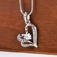 thumbnail image 4 of Pendentif Cœur Double Zircon Creux Collier Zircon Forever 520 Heartbeat, 4 of 8