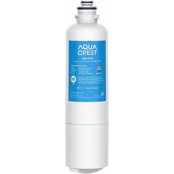 AQUA CREST 11032531 Replacement for Bosch® UltraClarity® Pro BORPLFTR50, 12033030 Refrigerator Water Filter, Compatible with 11025825, 12028325, BORPLFTR55, REPLFTR50, B36CT80SNS, WFC100MF, 1 Pack