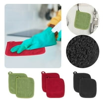 DJJGXAN 2 PCS Terry Pocket Mitt Pot Holder Pot Holders Sets for Kitchen Heat Resistant Oven Hot Pads with Pockets Non Slip Soft Grip Potholders for Baking Cooking
