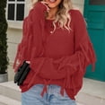 thumbnail image 5 of Chandails pour Femmes Automne/hiver Cardigan Pull Tricoté Manteau Pull Col Rond Uni Manches Longues Pull à Franges Pull Col Rond, 5 of 5