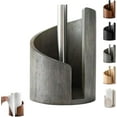 thumbnail image 1 of Mountain Paper Towel Holder Countertop with Mango Wood Round Base and Iron Holder, Wood Paper Towel Holders Countertop, Easy One-Handed Operation for Kitchen Bathroom (Gray), 1 of 7