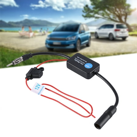 Universal 12V Car FM Radio Aerial Antenna Signal Reception Amplifier Booster, FM Signal Amplifier,Vehicle Mounted