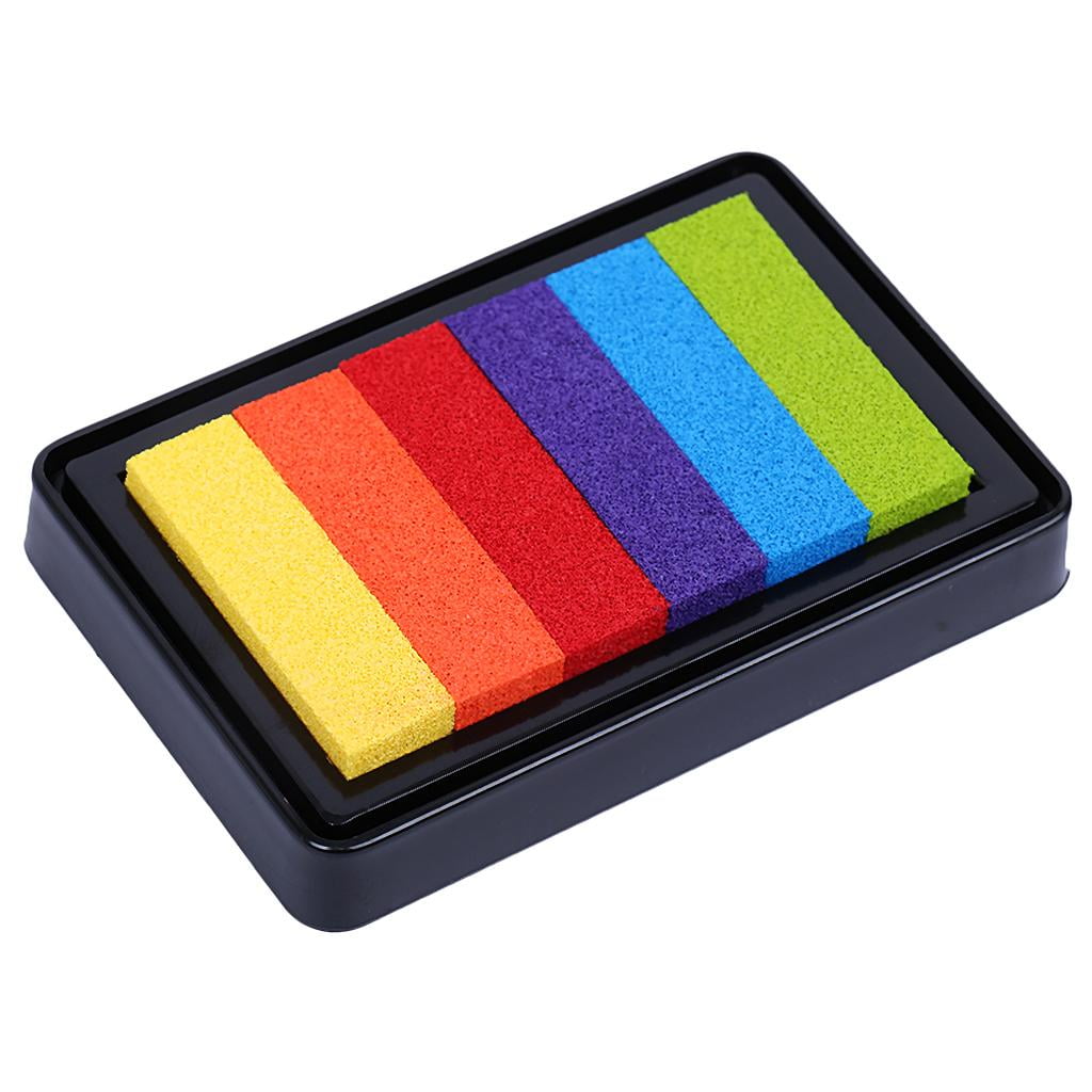 perfeclan 5xInk Pad Korea Stationery DIY Craft for Paper Wood Colorful Rainbow 5 5 Pcs