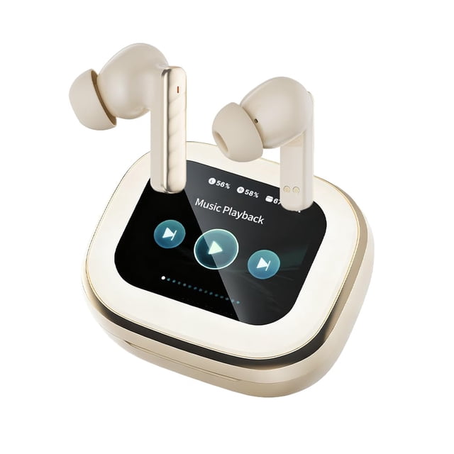 Auriculares Inalámbricos Faifxo Bluetooth 5.4 con ANC 60H de Reproducción Beige
