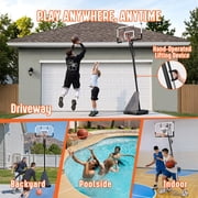 SERAY Basketball Hoop with 4.9-10 feet Height Adjustable for Kids/Adults, Portable Basketball Goal with 44 inch Backboard and 2 Wheels for Outdoor/Indoor Sports