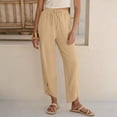 thumbnail image 4 of Tumotour Cuffed Pants for Women Drawstring Sports Trousers Athletic Workout Running Joggers with Pocket Lace Up Button Pants, 4 of 6
