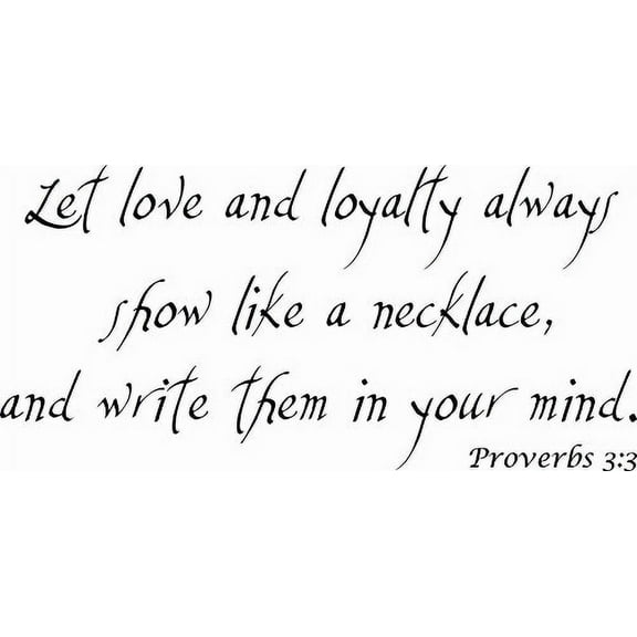 Proverbs 3:3 LBible Verse Vinyl Wall Decal by Scripture Wall Art, 11"x22" Black, Christian