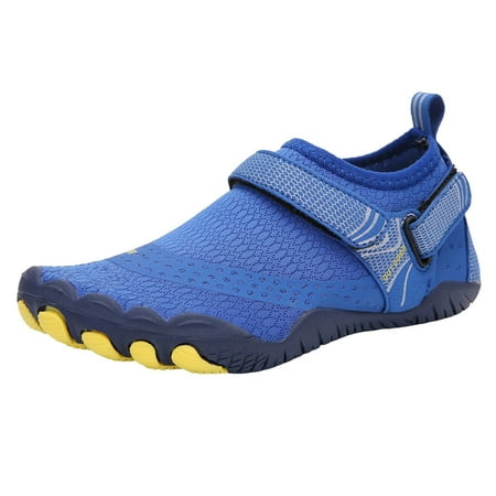 Futezty Kids Barefoot Shoes Boys Girls Sneakers Naturally Splay Shoes Toddler Little Big Kid(Blue 14 Big Kids)
