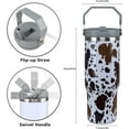 thumbnail image 6 of Cow Print Tumbler 30oz with Handle - Insulated Stainless Steel Coffee Mug with Flip Straw & Top Handle | Gifts for Women, 6 of 6