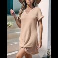 thumbnail image 3 of Vestido Informal con Cuello en V y Protección Solar, Color Caqui, Talla XXL, 3 of 6