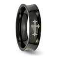 thumbnail image 5 of Chisel Stainless Steel Polished Black IP-plated Cross 6mm Concave Band, 5 of 8