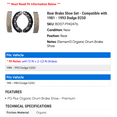 thumbnail image 2 of Rear Brake Shoe Set - Compatible with 1981 - 1993 Dodge D250 1982 1983 1984 1985 1986 1987 1988 1989 1990 1991 1992, 2 of 2