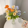 KGJQ（100Pcs）4 Heads Simulated Poppy Flowers, Artificial Silk Flowers Outdoor Faux Fake