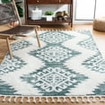 thumbnail image 2 of SAFAVIEH Moroccan Tassel Desmond Southwestern Shag Area Rug, Green/Ivory, 9' x 12', 2 of 8
