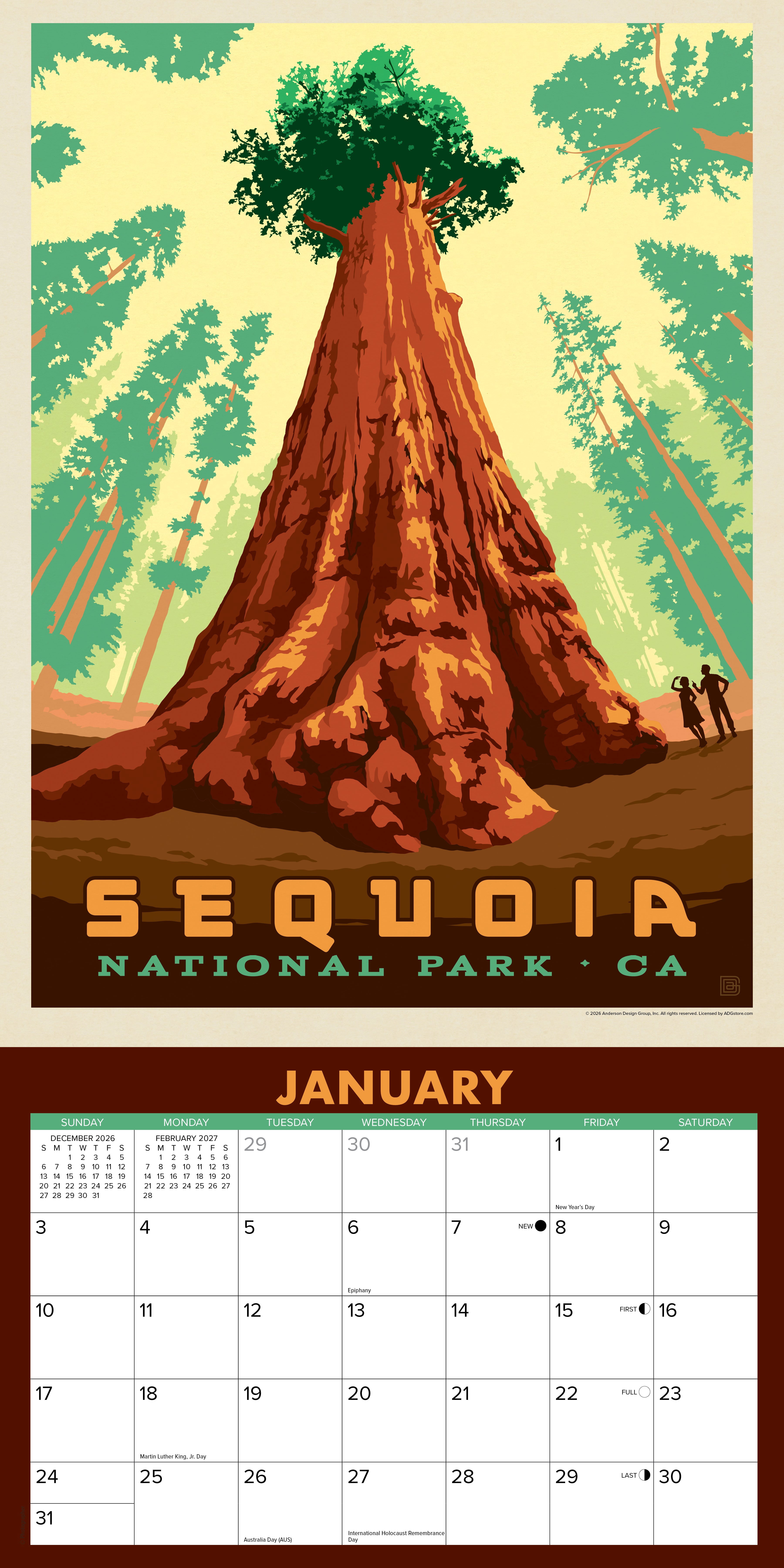 Willow Creek Press, National Parks (ADG) 2027 Wall Calendar